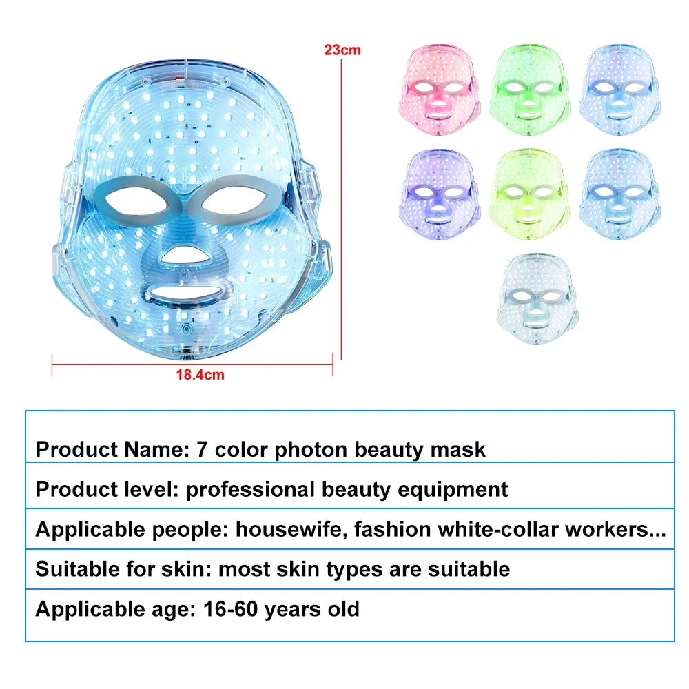 Masque LED Visage Anti-Âge – Réduit l’Acné & les Rides